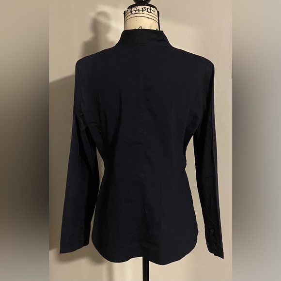 Eileen Fisher Linen Blend High Collar Peplum Jacket/Blazer - Picture 4 of 12